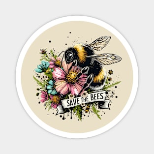 Save the Bees - Plant wild flowers Magnet